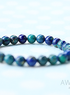 稀有绿松石孔雀色青金石手串男女