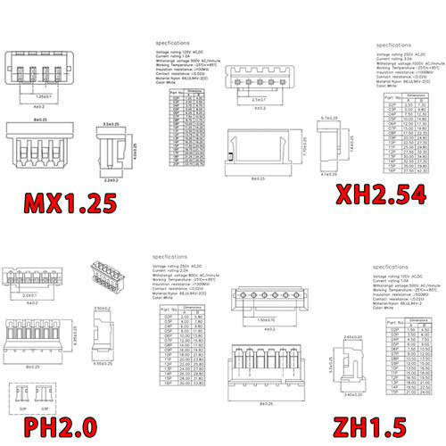MX1.25/XH2.54/PH2.0/ZH1.5mm电子线连接线端子线排线2-12P可定制 - 图3
