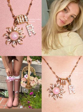 ZZZITA 向阳而生•Born to Rise～定制字母原创太阳花项链毛衣链