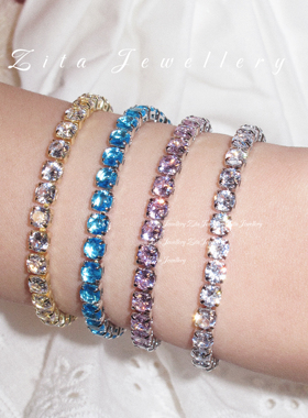 ZZZITA 糖果甜心•Tennis Bracelet～小众夏天彩色闪钻手链手镯