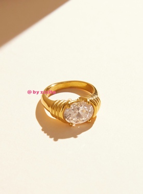 闪钻麻花肌理戒指设计感轻奢