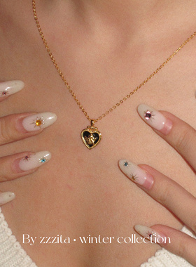 ZZZITA 通体925纯银～美式辣妹爱心丘比特小天使项链小众锁骨链