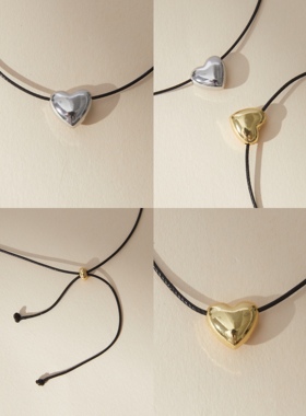 可调节大小毛衣链桃心吊坠