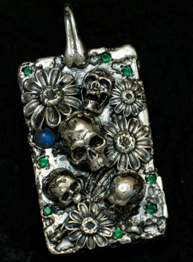 【TH0RN原创】s925银骷髅安卡向死而生男生女生原创月光石吊坠