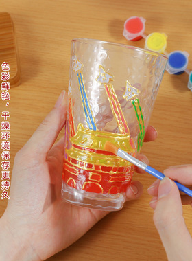 建军节爱国主题彩绘玻璃