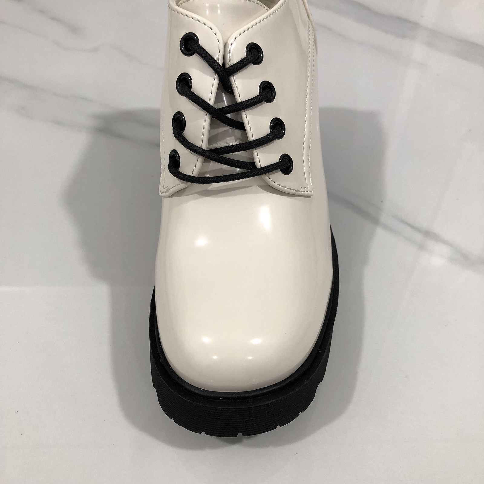 外贸时尚休闲简约系带防水台圆头超高跟单鞋粗跟女大码女鞋 T4450,淘宝优惠券,粉丝福利购,淘宝优惠卷