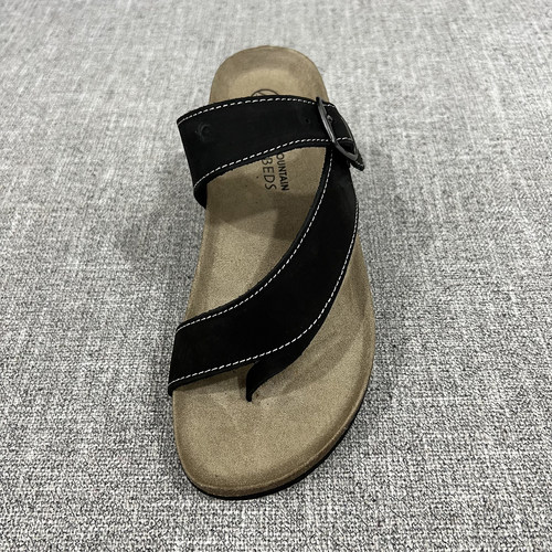 外贸夏季新款女士真皮夹趾休闲大码拖鞋女鞋软木拖 F6447 - 图0