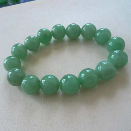 缅甸天然翡翠A货玉石手链 玉珠子男女款豆种满绿手链手串带证书 - 图2