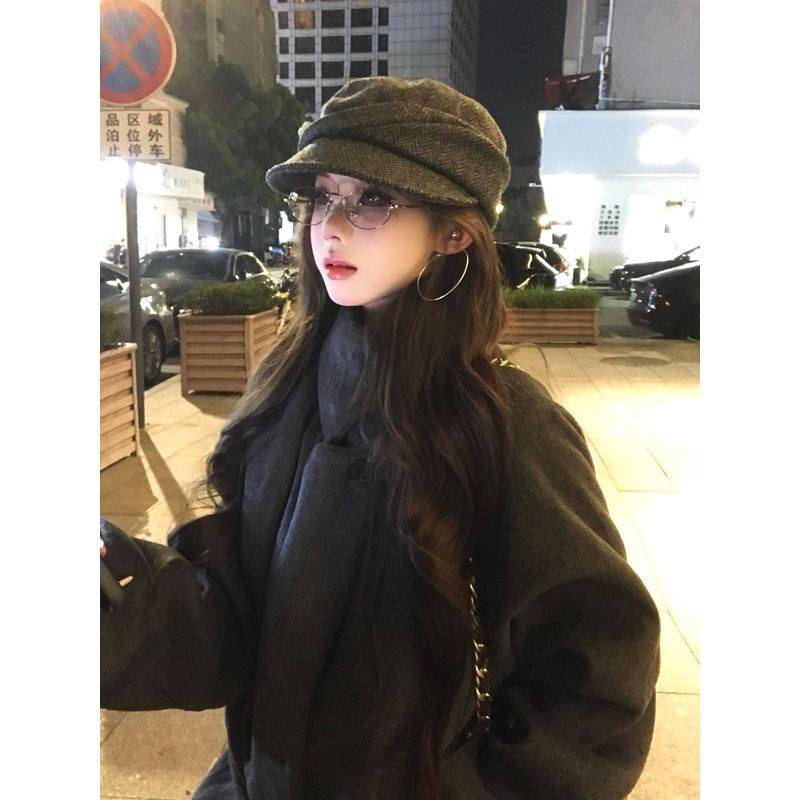 日系山本风黑色褶皱贝雷帽女秋冬显脸小报童帽大头围百搭画家帽子,淘宝优惠券,粉丝福利购,淘宝优惠卷