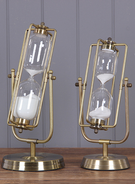 金属摆件创意软装客厅沙漏计时器