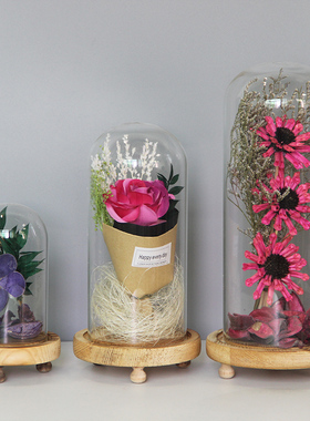 玻璃罩子3d立体防尘展示桌面摆件