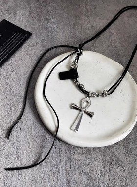 Y2K重工十字架项链千禧辣妹甜酷亚文化流浪废土风朋克哥特小众潮