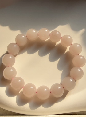 和田玉精品藕粉卡12mm手串百搭款