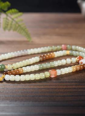 【楼兰璞钰】和田玉多宝老型珠多圈手链糖玉渐变原创设计精品项链