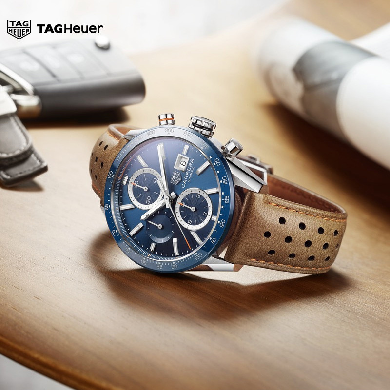 TAGHeuer泰格豪雅官方正品卡莱拉机械腕表男士小牛皮瑞士手表