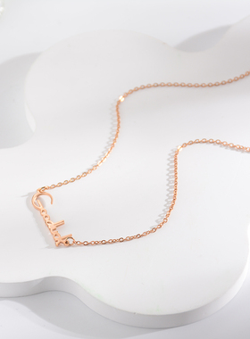简约气质好运字母项链钛钢玫瑰金锁骨链女款饰品配饰礼物潮流爆款