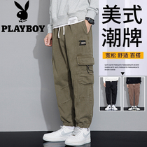 Flowers Playboy Engineering Pants Men Spring Autumn Money Loose big code American bunches Pants Casual Pants Mens Trendy Pants