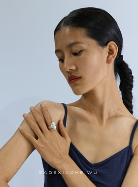 呷的小黑屋纯银990戒指环戒凉山彝族纯手工时尚简约高级民族风戒