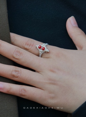 呷的小黑屋纯银990戒指环戒凉山彝族纯手工时尚简约高级民族风戒