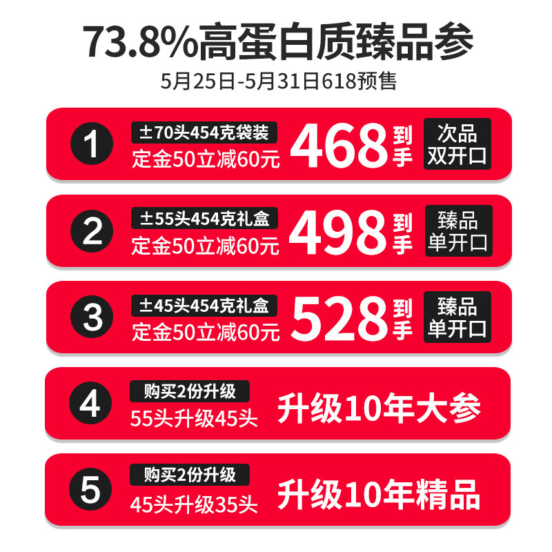 加瑞华加拿大海参干货海生克红极参 加瑞华海参
