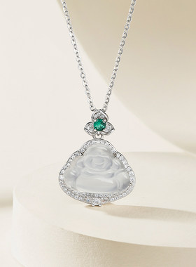 周六福玉髓佛公项链女本命年