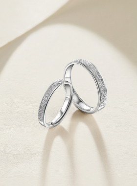 周六福满天星戒指情侣款指环手饰