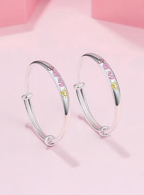 周六福银聪慧镯手镯女999足银