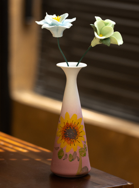 景德镇简约陶瓷郁金香长颈花瓶