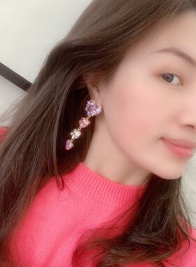 韩国新款进口精致闪亮长款耳环