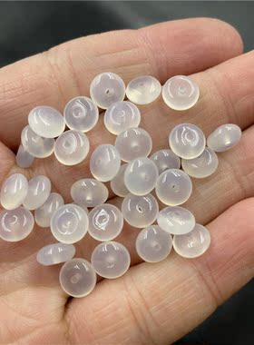 DIY饰品配件冰种白玉髓平安扣隔珠 隔片 白色玛瑙平安片散珠