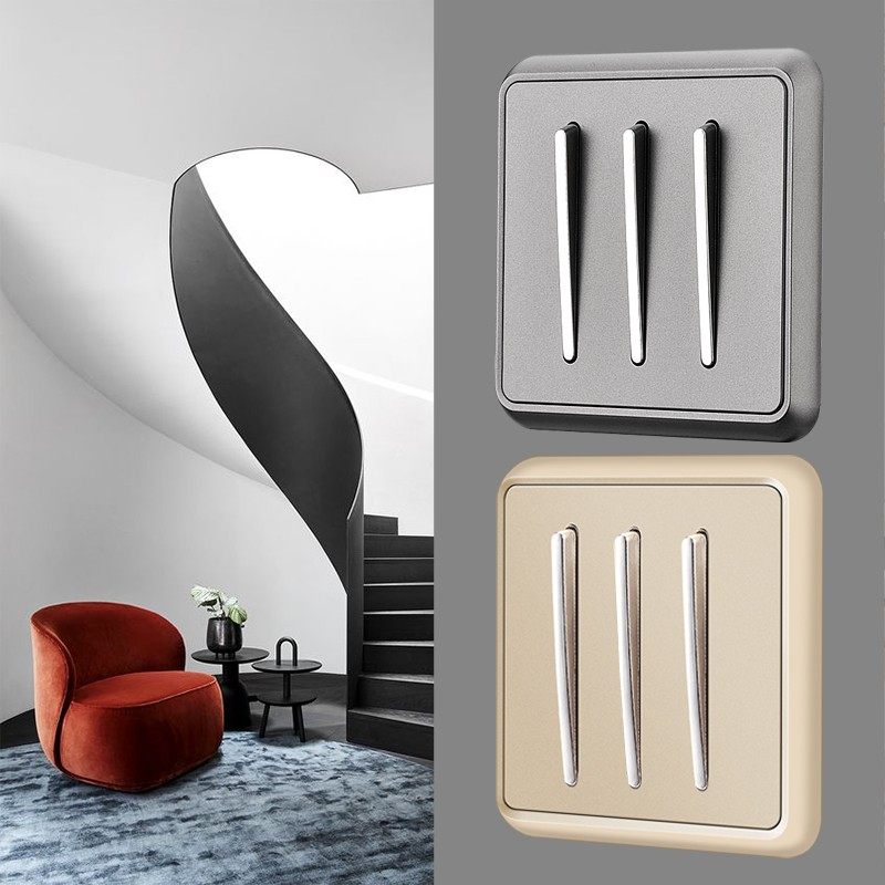 国际电工灰色美式复古琴键开关插座面板86型墙壁暗装家用一开五孔,淘宝优惠券,粉丝福利购,淘宝优惠卷