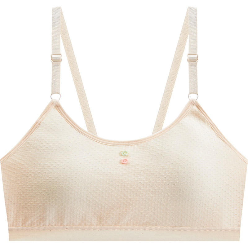 纯棉少女学生发育期带胸垫一体抹胸 蓓莱芬少女文胸