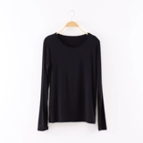 Современная танцующая черная спортивная одежда, лонгслив, свободный крой, круглый воротник