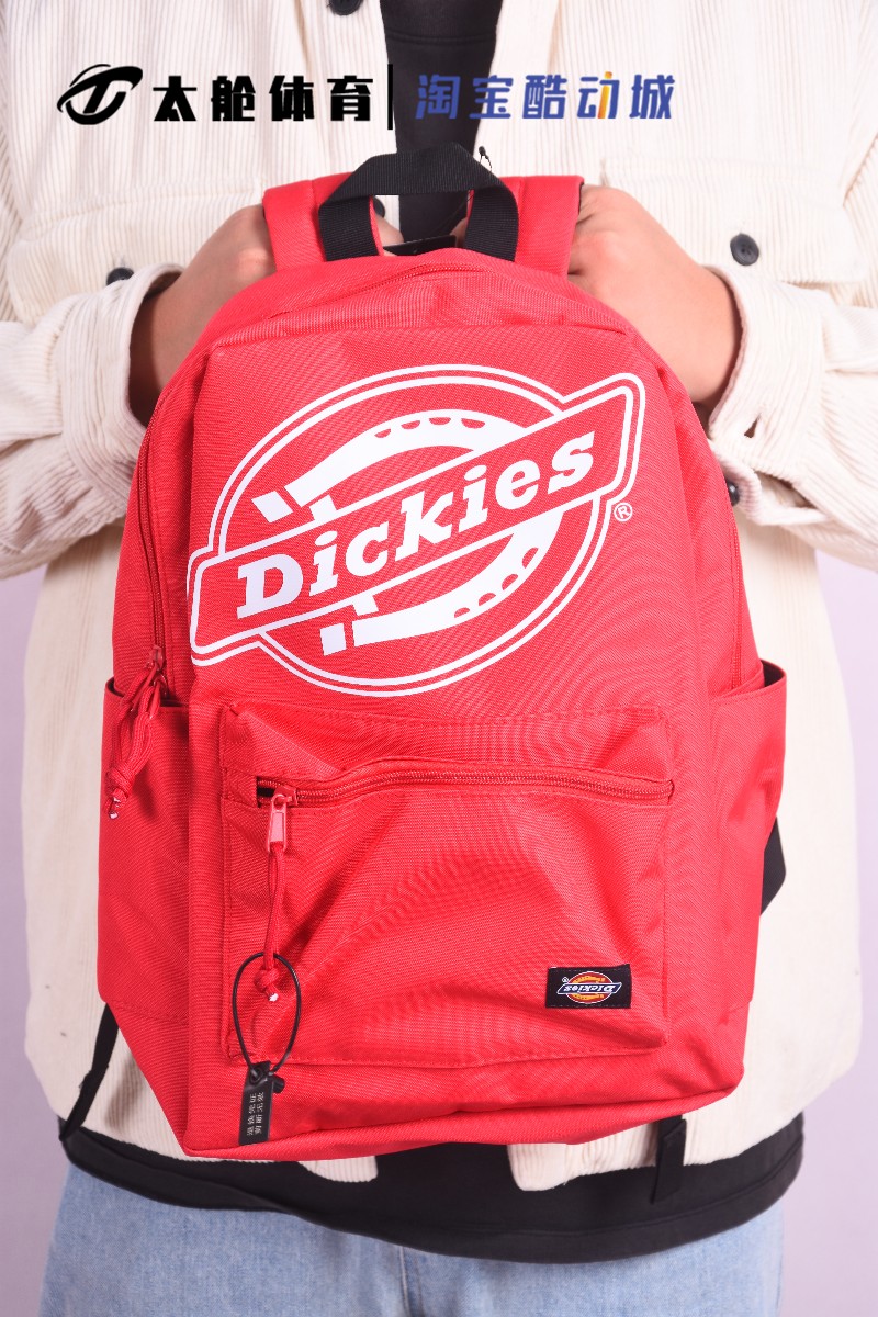 Dickies 经典Logo印花潮流滑板双肩背包蓝红黑色 164U90LBB63BL01 - 图1