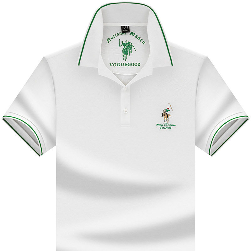 保罗经典翻领短袖t恤衫男士夏季宽松丝光透气刺绣撞色polo衫男士,淘宝优惠券,粉丝福利购,淘宝优惠卷