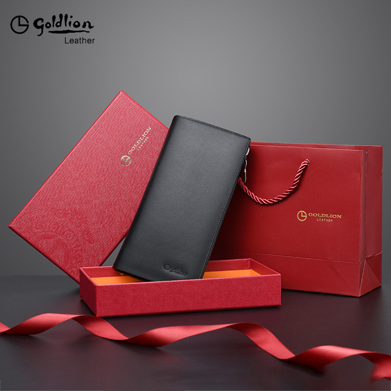 金利来男士长款真皮拉链2022钱包 金利来若羽钱包