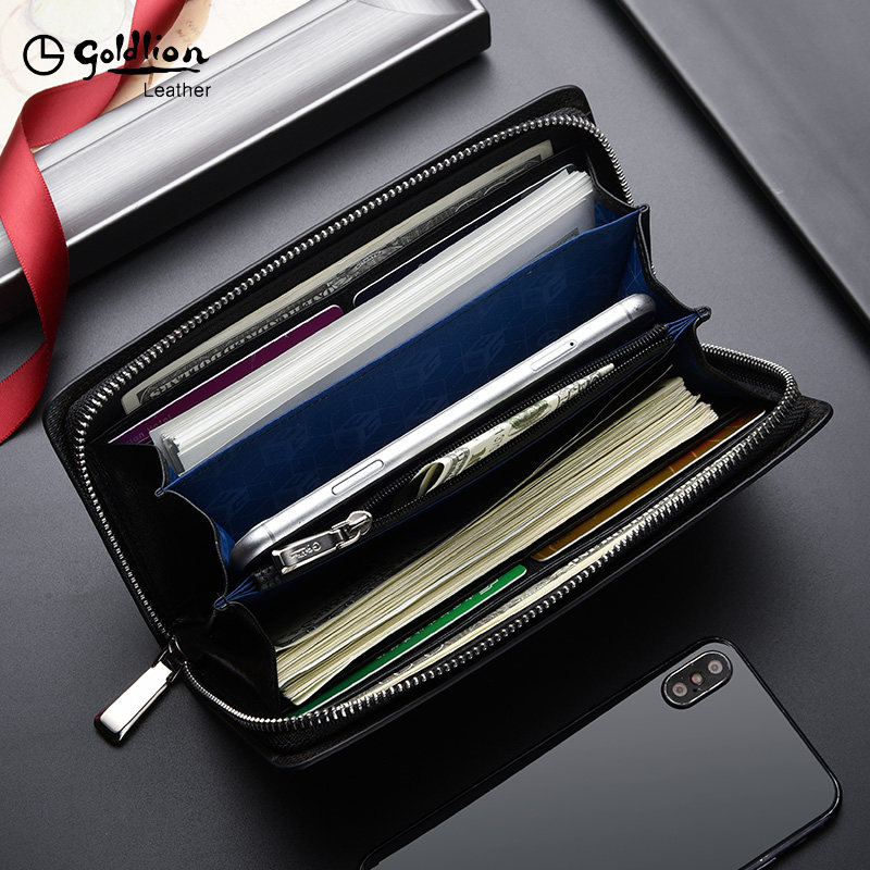 金利来男士长款拉链真皮奢侈钱包 金利来若羽钱包