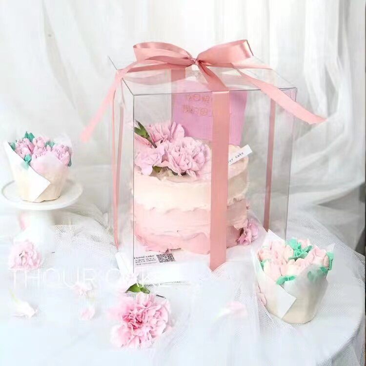全透明生日蛋糕盒子4/6/8/10/12寸双层加高四/六/八/十寸包装盒