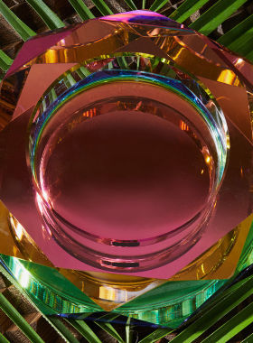 现 纽约下城公园进口Moma美术馆系列魔力多彩水晶碗摆件零食碗