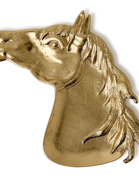 现 纽约下城公园进口德比郡帅气小金马铸铝实用小碟收纳杂物盘