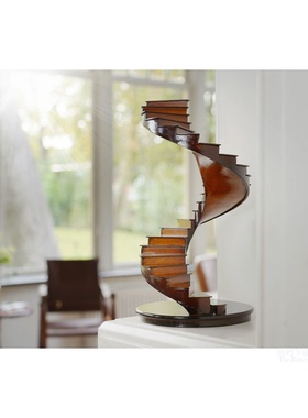 现 纽约下城公园进口手工艺术品3D歌剧院优雅旋转阶梯木质摆件