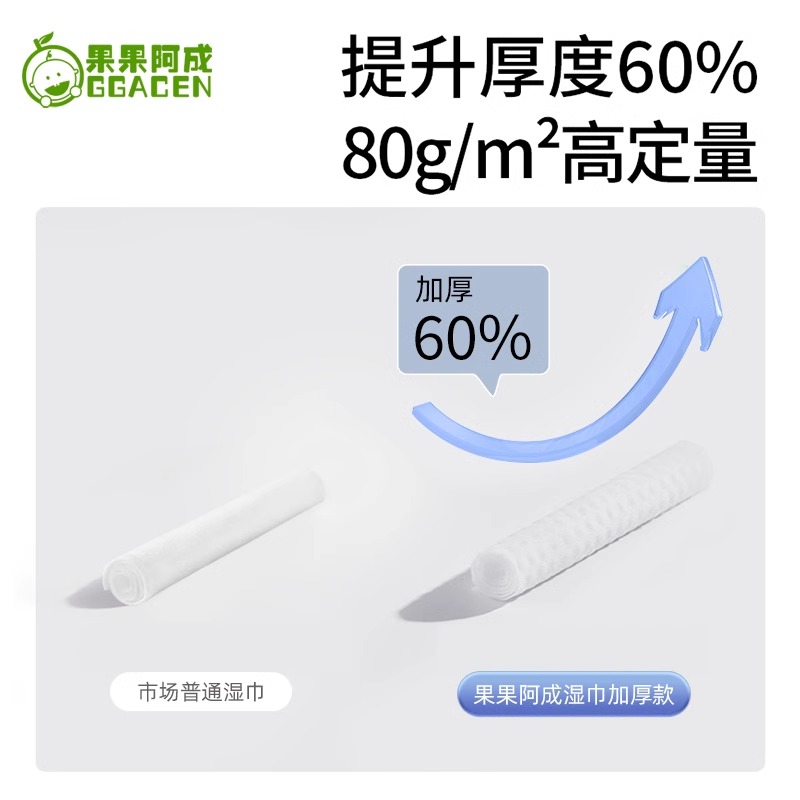 果果阿成婴儿湿巾儿童手口专用宝宝湿巾纸家庭实惠装加厚加大80抽