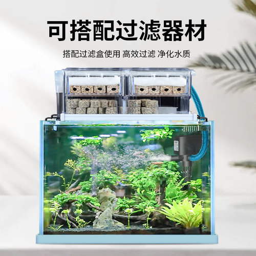 松宝鱼缸潜水泵水族箱静音多功能三合一过滤器小型循环增氧抽水泵 - 图1