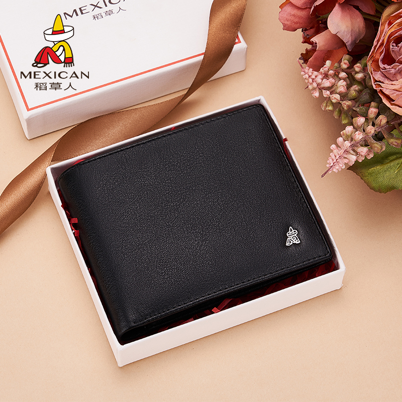 稻草人 钱包男士2023新款大容量卡包牛皮钱夹高档时尚百搭年轻人 - 图0