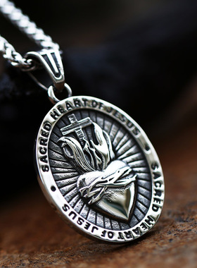 欧美嘻哈复古十字架钛钢吊坠项链