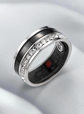 智能男潮不锈钢指环掉色感温饰品温度ins不智能监测小众戒指