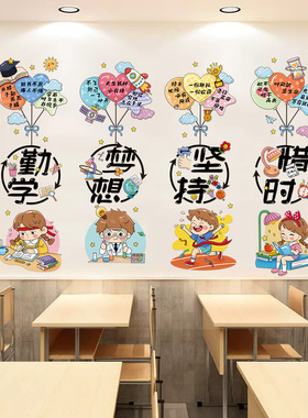小学班级教室文化墙面黑板报自习室装饰布置励志墙贴画纸激励标语