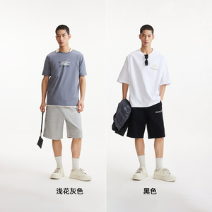 杰克琼斯男装夏新款凉感抽绳摇头卫裤腰拼接
