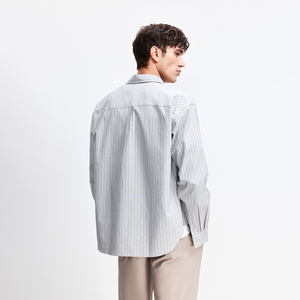杰克琼斯条纹长袖衬衫男款 春季宽松衬衣