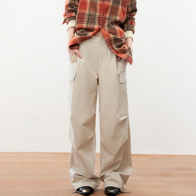 【精选】MLMR男装冬季新款潮感运动风廓形宽腿裤长裤撞色拼接男女